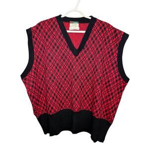 Vintage McGregor plaid sweater vest mens XXL‎ big fellow retro grandpa old money